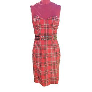 Betsey Johnson Red Plaid Mini Dress